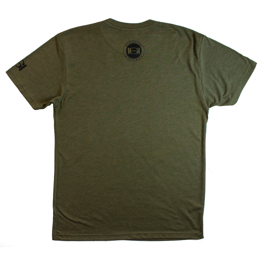 GOODHURT - Green/Black Tri-Blend T-Shirt Back