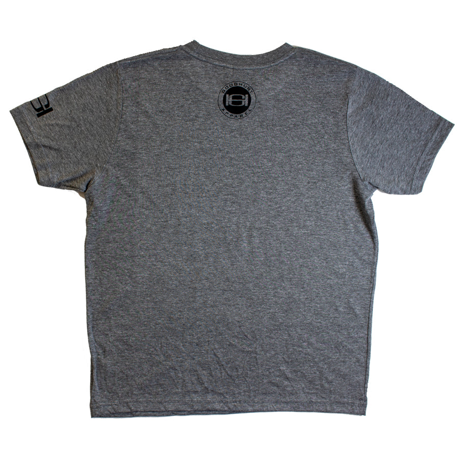 GOODHURT - Grey/Black Tri-Blend Kids T-Shirt Back
