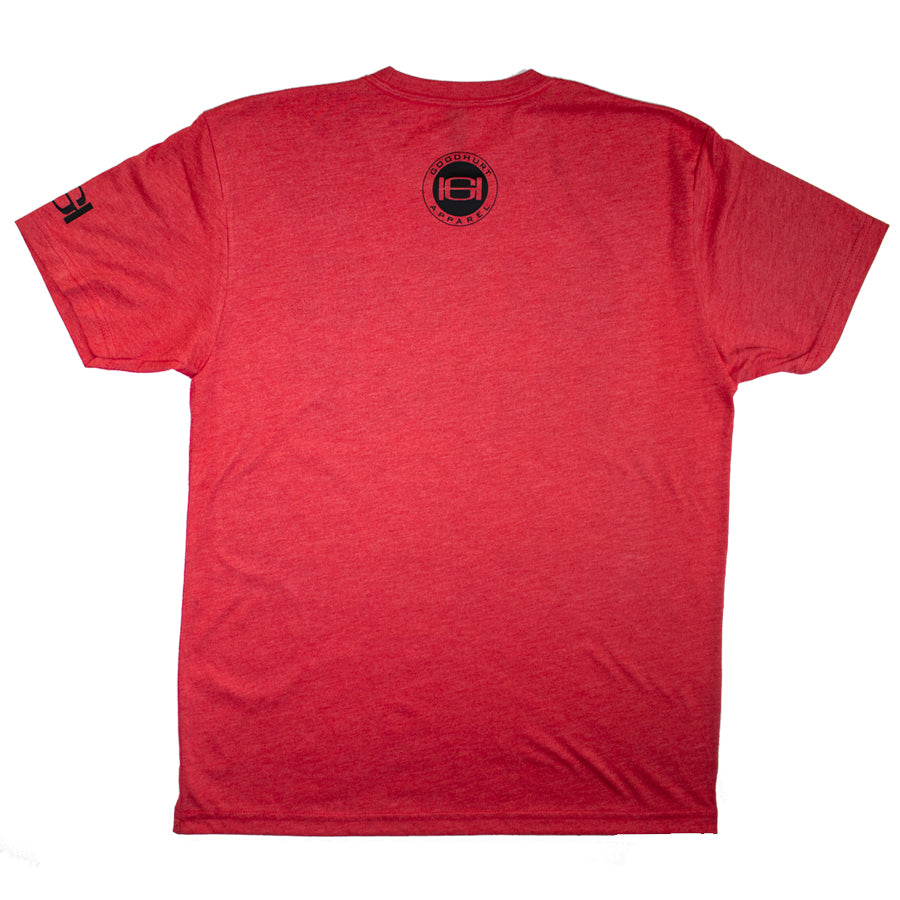 GOODHURT - Red/Black Tri-Blend T-Shirt Back